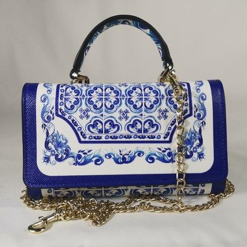 Vers handtas vierkante tas blauw blauw en wit porselein vierkante wilde tas vierkante handtas mini tas elegant wallet phone