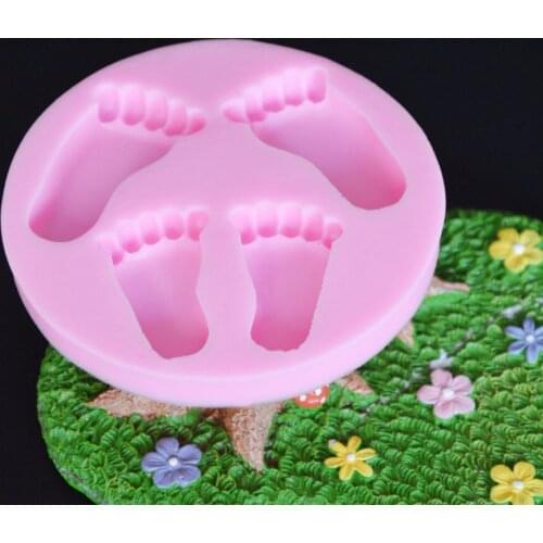 Four Little Feet Chocolate Silicone Mould DIY Baking Tools Handmade Soap Mould