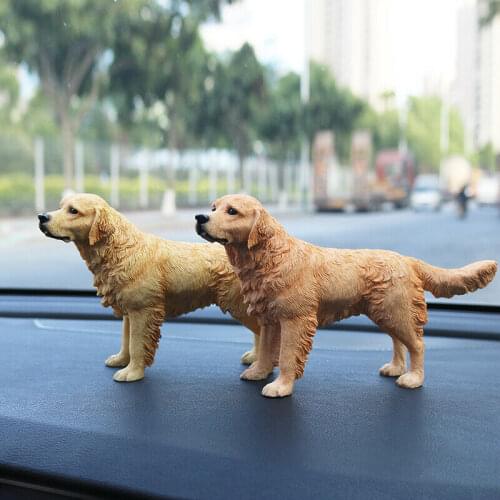 JJM Golden Retriever Dog Pet Figure Canidae Animal Collector Car Decor PVC Model Doll Toy for Children Adults Kids Gift