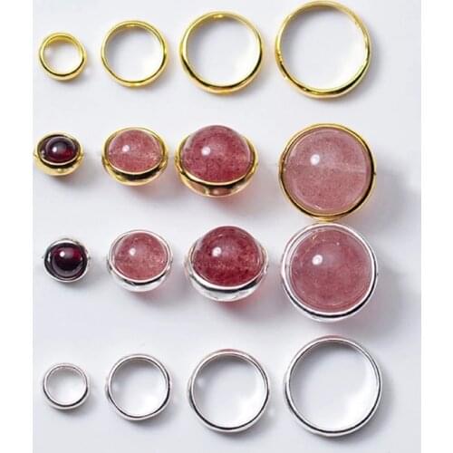 2pcs/lot 100% 925 Sterling Silver Ring Spacer DIY Jewelry Making Gift Inner Size 4.5 6.5 8.5 10.5mm Round Encircle Beads Charms