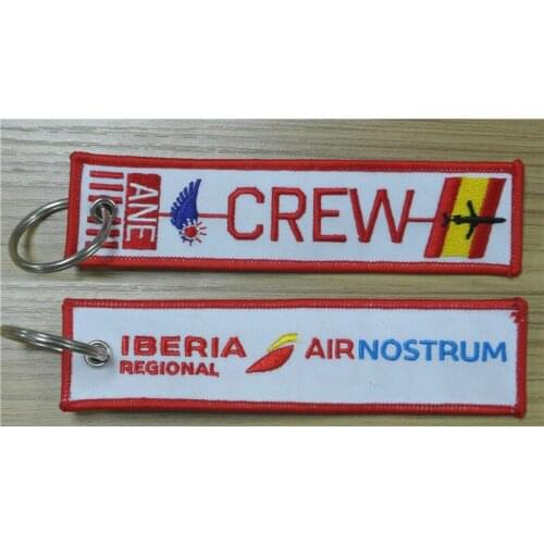 Crew Iberia Air Nostrum Logo Iberia Regional Air Nostrum Fabric Embroidery Pilot Keychain