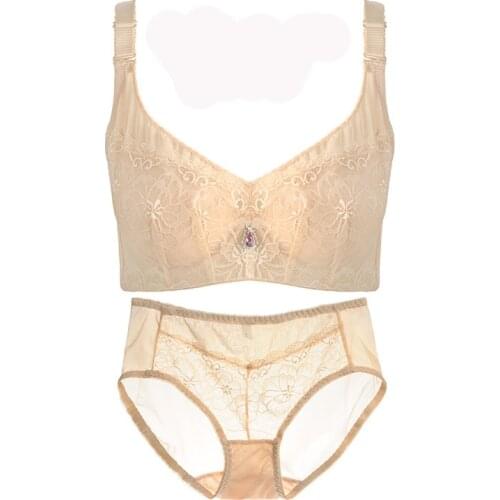 VS French Famous fashion transparent bra romantic temptation Sexy lace lingerie young women bh set push up bra Brief Sets C3323