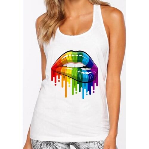 Sexy Vest Camisole Tank Tops Red Mouth Lip Love Print Sleeveless Women Graphic Tops TShirt Female Casual Harajuku Loose O-Neck