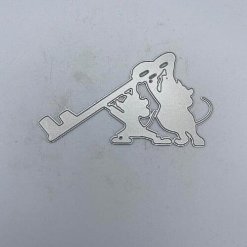 Metal Cutting Dies Animal holding Key Stencils For DIY Scrapbooking Decorative Embossing Handcraft Die Cutting Template