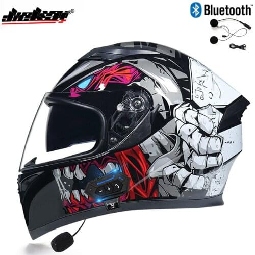 JIEKAI 316DOT Approval Motorcycle Double Lens Helmets Moto Built-in Bluetooth BT Helmet Flip up Motor bike Capacete Casco