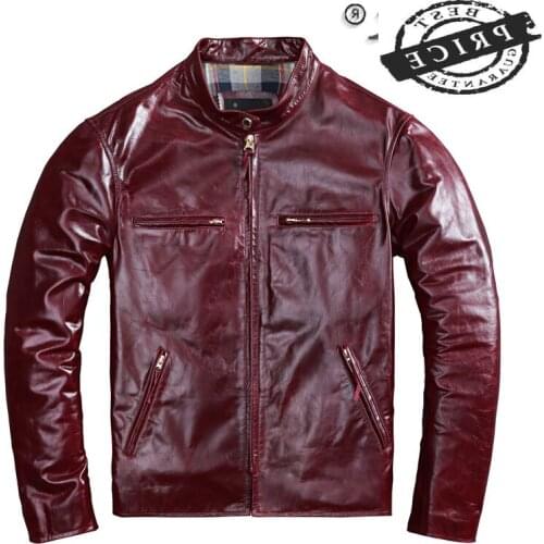 Horsehide Coat Natural Male 100% Genuine Leather Jacket Men Clothing 2021 Streetwear Motorcycle Real Leather Mens Jacket