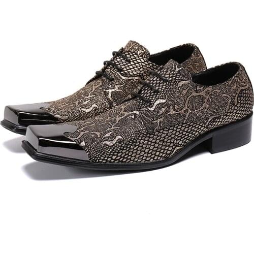 Autumn Men Shoes Leather Dress Shoes Luxury Mens Business Oxfords Iron Steel Toe Classic Gentleman Designer Formal Shoes Prom