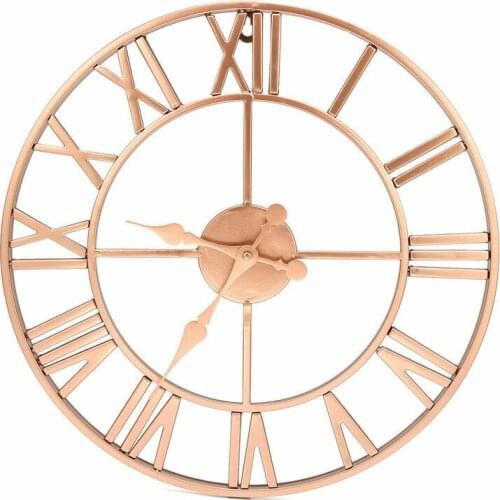 40CM Modern Large Wall Clock Home Decor Art Giant Wall Clock Watch With Roman Numerals Big Clock Face Metal Skeleton Wall Clocks