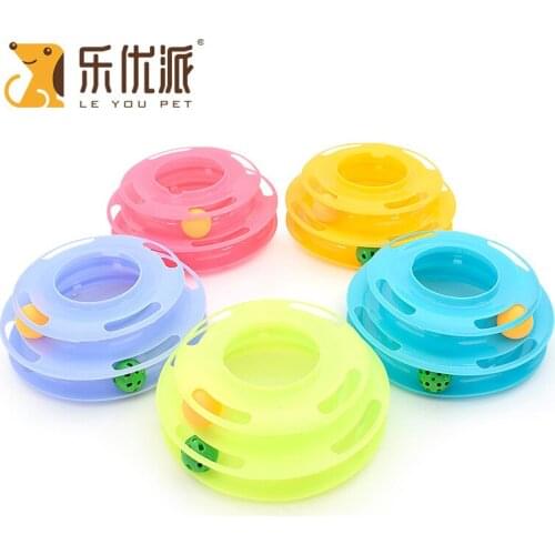 New Three Levels Pet Cat Toy Training Amusement Plate Kitten Tower Tracks Disc Cat Intelligence Amusement Triple Disc tumblers