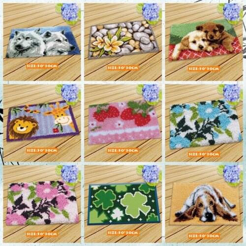 New Decorative Flower Carpet Crocheting Kit DIY Cushion Carpet Flower Latch Hook Rug Kit Needlework Crocheting Embroidery