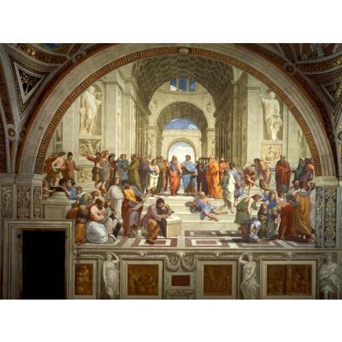 Landscape canvas print figurative poster portrait picture classical art Imagich Top 100 prints School of Athens by Raphael