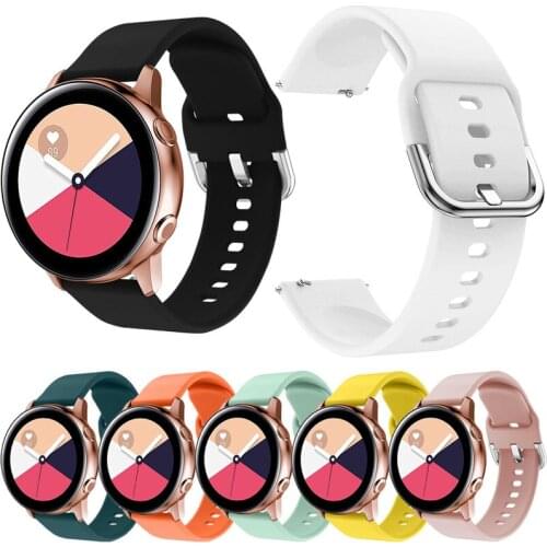 20mm 22mm Silicone Strap for Samsung Galaxy Watch 42m 46mm Watch 3 41mm 45mm Band Active 2 Gear S2 S3 Huawei Watch gt 2 Bracelet