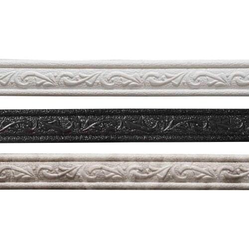 3D Foam Wall Edge Strip Stickers Self Adhesive Waterproof Baseboard Corner Waist Line Sticker Wall Trim Line Skirting Border