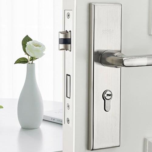 Ndoor Door Silver Lock Stainless Steel Front Back Lever Door Lock With Keys Pplication Various Wooden Doors Interior Doors Etc