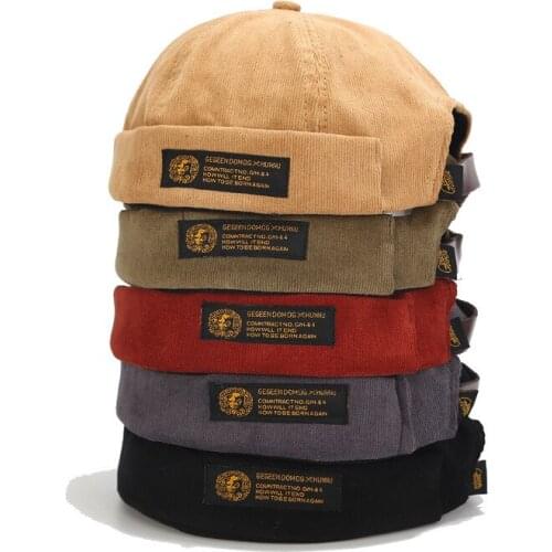 Beanie Hat Retro Corduroy Original Docker Sailor Biker Cap Brimless Skullcap Men And Trend Hip-hop Hat Autumn And Keep Warm Hat