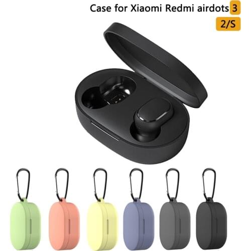 Silicone Case for Xiaomi Redmi AirDots 3 TWS Soft Silicone Cover For Redmi Airdots 2/S Case Air dots coque With Buckle