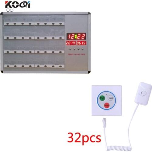 Emergency Nurse Call System for clinic with Voice Report 1 Host Display 32 have a RJ11 port to connect a additional key to call