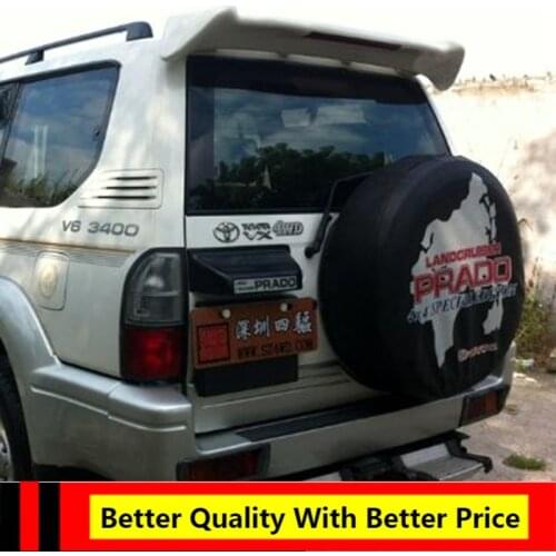 UBUYUWANT For Toyota Prado FJ ABS Plastic Rear Trunk Wing Roof Spoiler With Led Light For Toyota Prado FJ90 3400 Spoiler