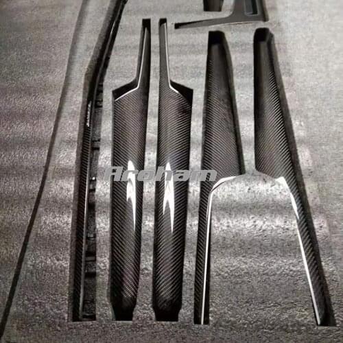 Carbon Fiber For Audi A4 A4L A6 A6L A7 Q5L A5 Central Control Gear Shift Panel Gears Handrest Water Cup Cover Stickers Interior