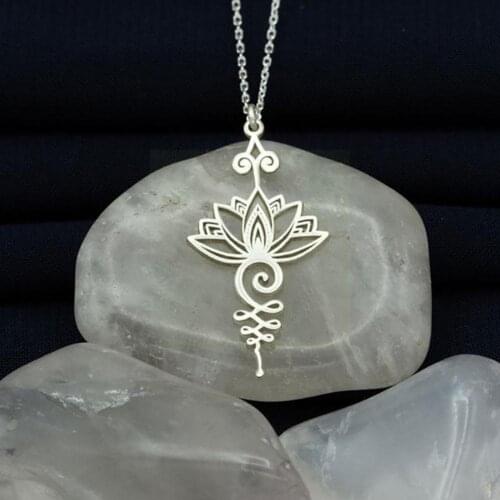 Vintage Alloy Flower Pendant Necklaces Yoga Chakra Exquisite Gift Women Charm Amulet Jewelry D2W7