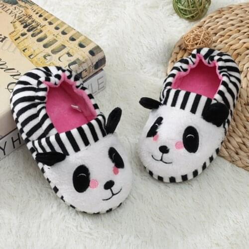Girls' High Quality Soft Suede Cute Cartoon Animal Embroidered Rubber Bottom Thermal and Slip-proof Indoor Slippers