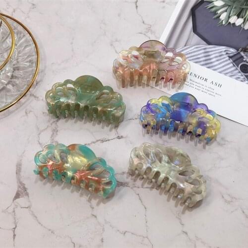 Korea Acetate Clamp Back Head Hairpin French Retro Mermaid Color Hair Claw Headdress Hairpin Female Cross-border Shark Clip