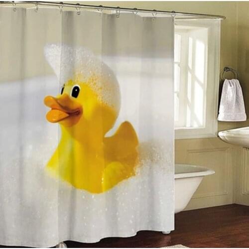 Shower curtain Big Yellow Rubber Duck Bathroom products polyester bath screen liners 180x180cm cortina de bano