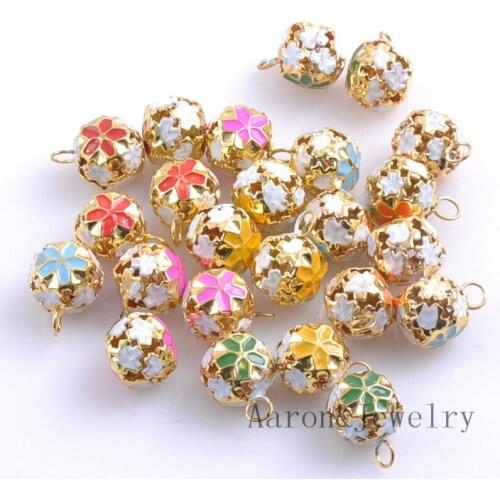 10Pcs 14mm Mix Colors Loose Beads Small Jingle Bells Christmas Decoration Gift Wholesale CP0584X
