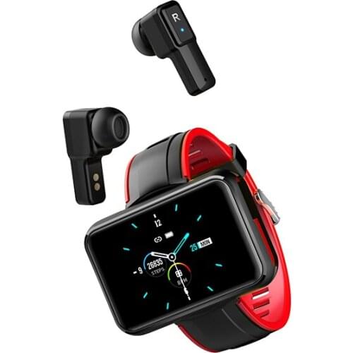 2020 Sports 1.4 inch full touch Smartwatch T91 BT 5.0 tws Earphone 2 in 1 Headphone Smart Watch Wireless Earbuds