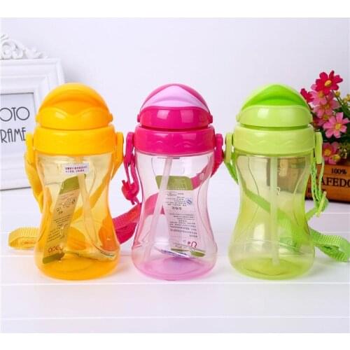 3 Colors Baby Bottle Infant Newborn Cup Children Learn Feeding Drinking Bottle Kids Straw Juice Water Bottles 420ml