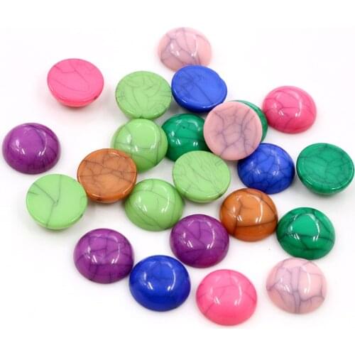40pcs/lot 8mm 10mm 12mm Mix crack Colors Natural Cracked Style Flat back Resin Cabochons For Bracelet Earrings accessories