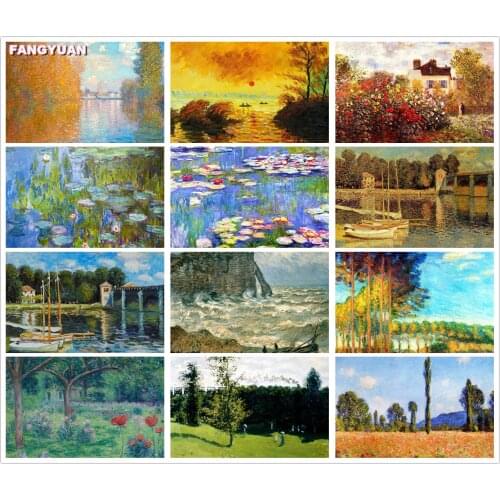 Full Square Round Diamond Painting Landscape Gold Tree 5D Diamond Embroidery Mosaic Cross Stitch Kits Lake Home Decoration Gift