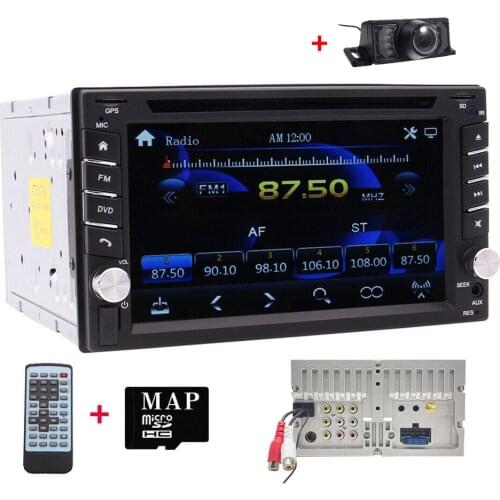 2 din Car Radio GPS Multimedia Player Universal 6.2" audio Navigation Bluetooth Touch Screen CD DVD Player with Backup Camera
