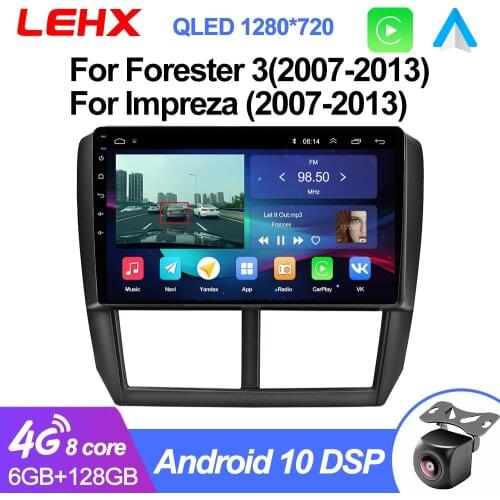 LEHX 9 Inch 2din Android 8.1 Car Radio Android Player for 2008 2009 2010 -2012 Subaru Forester GPS Audio Host Multimedia Player