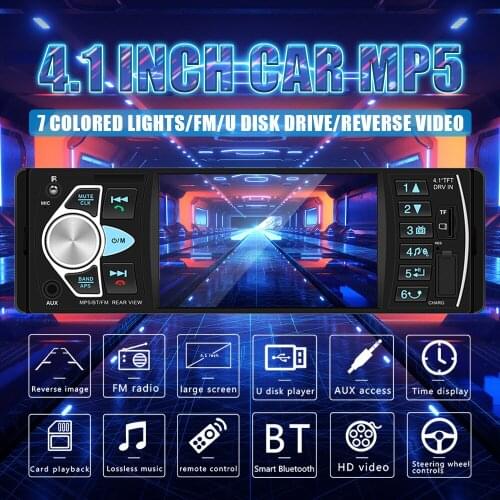 4022D Car Stereo 4.1" MP5 Player Bluetooth USB TF Card AUX Radio In Dash Receiver Supporting Reversing Image and Video Output