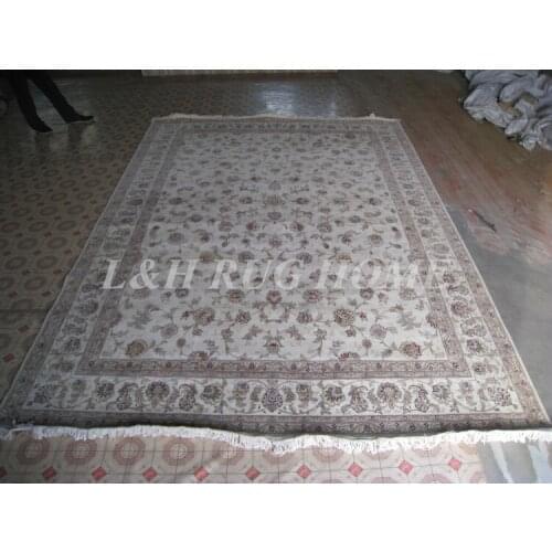 Free shipping 9'X12' 160 Line Hand-knotted Wool and Silk Oriental Persian Rug handmade persian carpet
