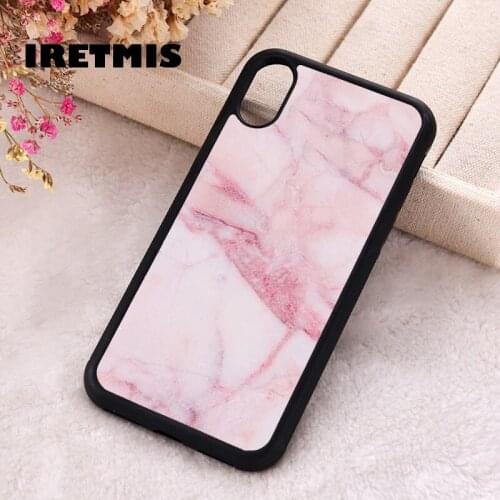 Iretmis 5 5S SE 2020 Phone Cover Cases for iPhone 6 6S 7 8 Plus X Xs Max XR 11 12 MINI Pro Rubber Silicone Rose Marble