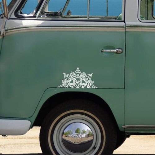 Black/Sliver Small Size Half Mandala Car Sticker Removable Waterproof Window Body Decal CL928