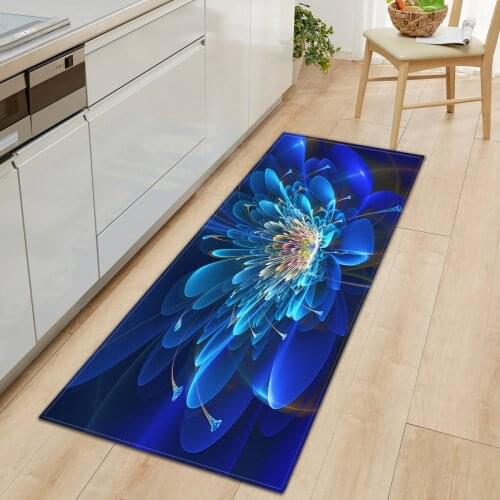 Floral Pattern Kitchen Carpet Home Decor Mat Bathtub Anti Slip Rugs Water Absorption Mat Bedroom Sofa Floor Mats 3D Area Rug