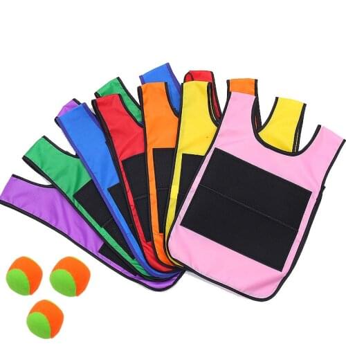 Sticky Ball Vest Children Dodgeball Sticky Jersey Vest Kindergarten Children Outdoor Games Toys Childrens Viscose 3 Soft Ball