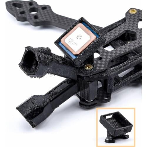 GPS Module TPU 3D Printing Mounting Bracket RC Drone Part for GEPRC / Mark4 /Mark4 HD5 - Black