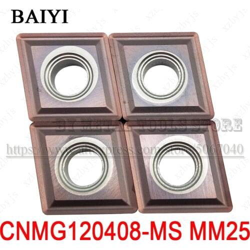 10PCS CNMG120408-MS MM25 CNMG120408 MS MM25 Turning Tools Lathe Cutting Tools CNC Carbide Inserts For stainless steel