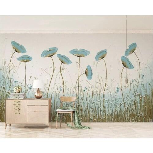Diantu Classic papel de parede 3d wallpaper simple painting mint green flowers Nordic style TV background wall paper tapety