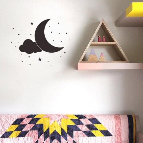 Classic clouds moon stars Wall Sticker Night sky for kids rooms background home decoration Mural Art Decals stickers wallpaper