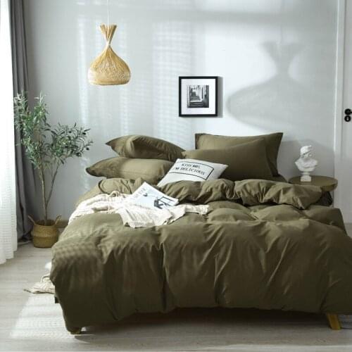 4Pcs Bedding Set Solid Color Quilt Cover Set King Size Summer Bedding Set Soft Pillowcase 2pcs Double Queen Quilt Covers