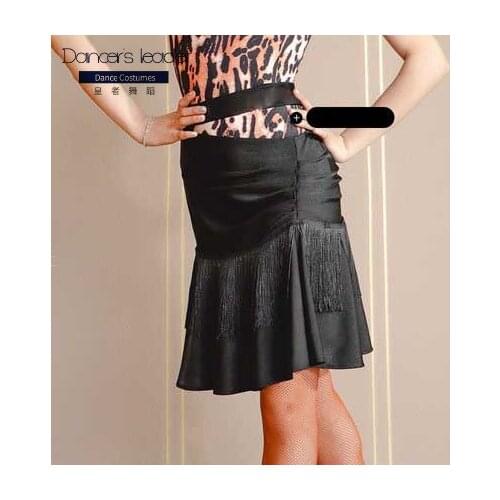 Latin Dance Skirt Female Hollow Dance Tassel Skirt Chacha Rumba Dance Skirt Adult Elegant Stage Performance Skirt