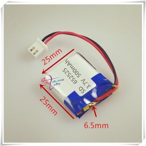 Li-po XHR-2P 2.54 500mAh 652525 3.7V lithium polymer battery MP3 point reading pen remote control