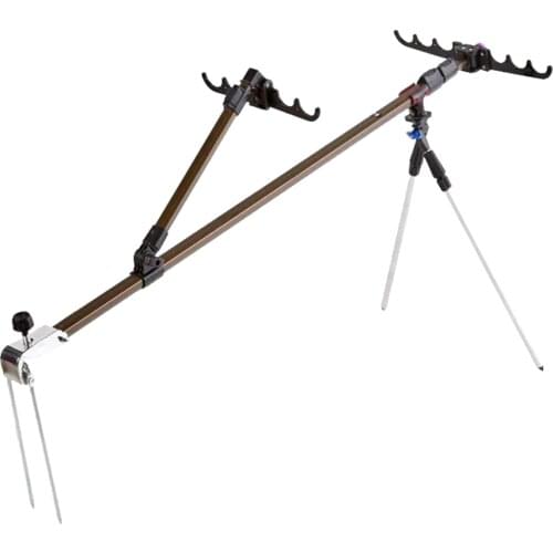 Multi-functional Aluminum Alloy Fishing Rod Holder Adjustable Retractable Fish Pole Stand Bracket with Support Bipod Fishing