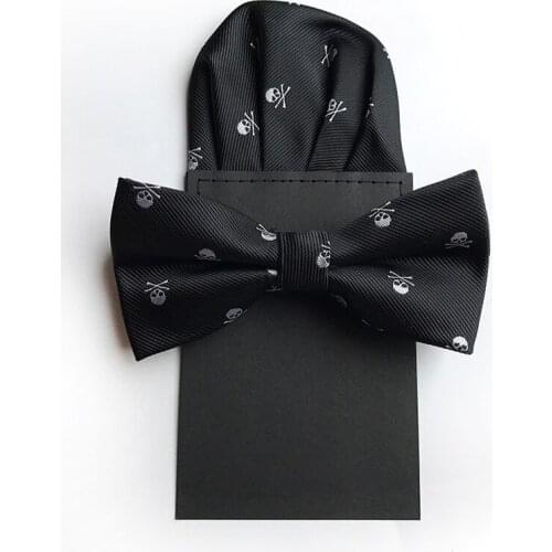 New Shantou Printing Tie Square Scarf 2 Sets Fashion Mens Suit Bow Tie Set Halloween Mens Bow Tie Pocket Towel Set Accessories