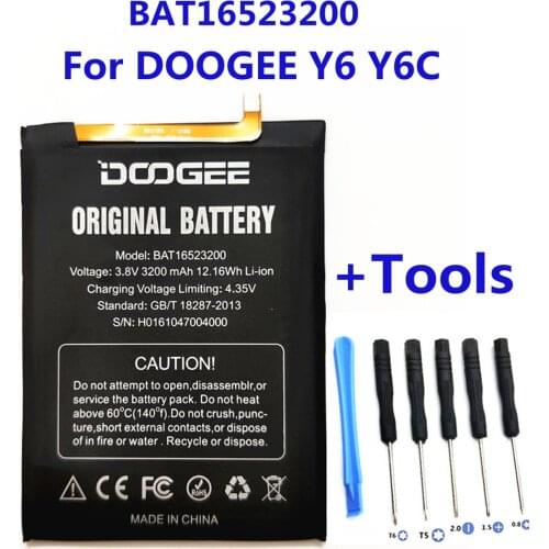 NEW 3.8V 3200mAh BAT16523200 MTK6750 Rechargeable Battery for DOOGEE Y6 Y6C Y6 C Y6 Piano Smart Phone